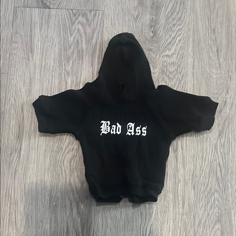 Black Hoodie with 'Bad Ass' Print